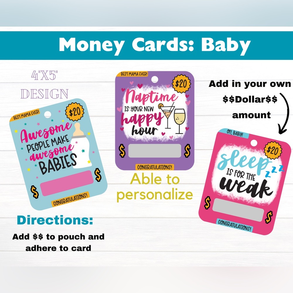 3 for $12 ALL OCCASIONS Money Cards (Self-Adhesive) ALL OCCASIONS - Picture 10 of 16